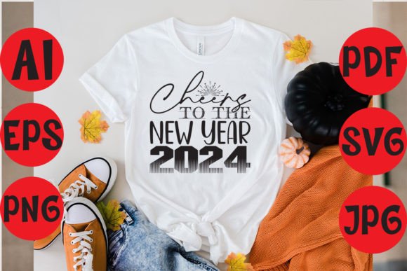 Cheers to the New Year 2024 Graphics & Freebies