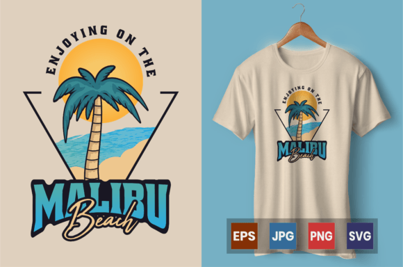 Enjoying Malibo Beach T-shirt Graphics Freebies